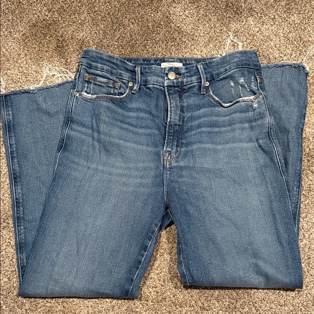 Good American Blue Straight Leg Jeans